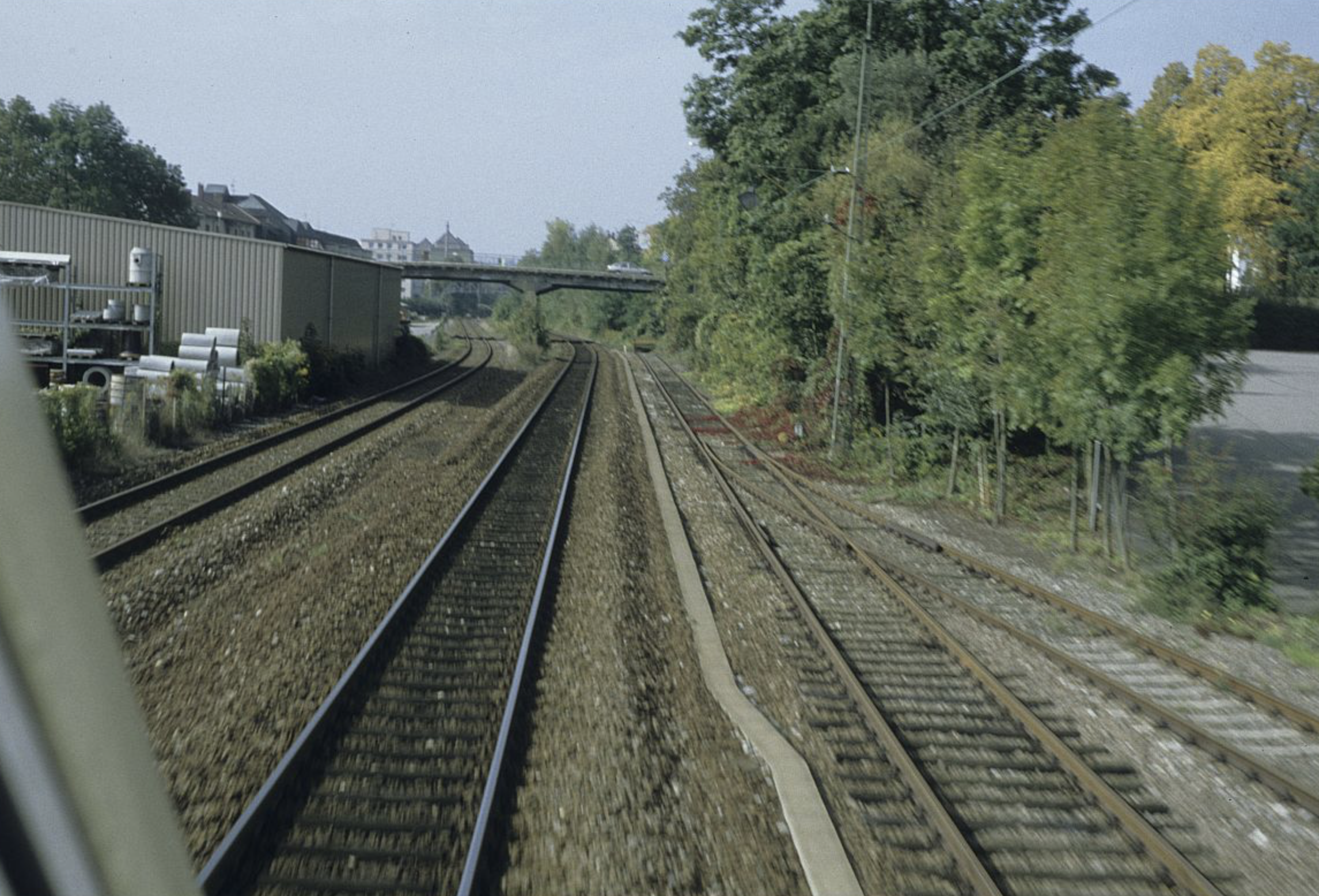 Baumannbrücke ohne Bahnanschluss im September 1994 - Eisenbahnbrücke nach Stilllegung des Bahnanschlusses